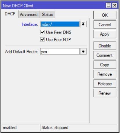 راه اندازی DHCP Client