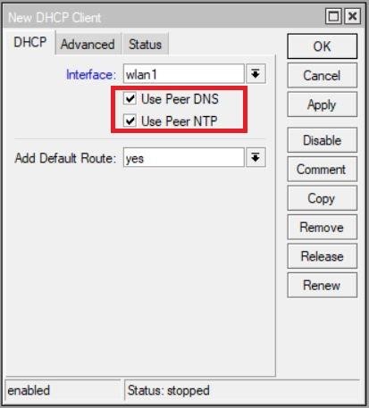 تنظیم کردن DHCP Client